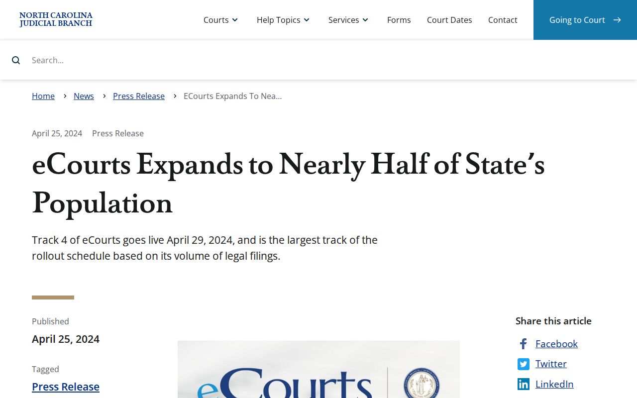 Alamance County docket search eCourts expansion source