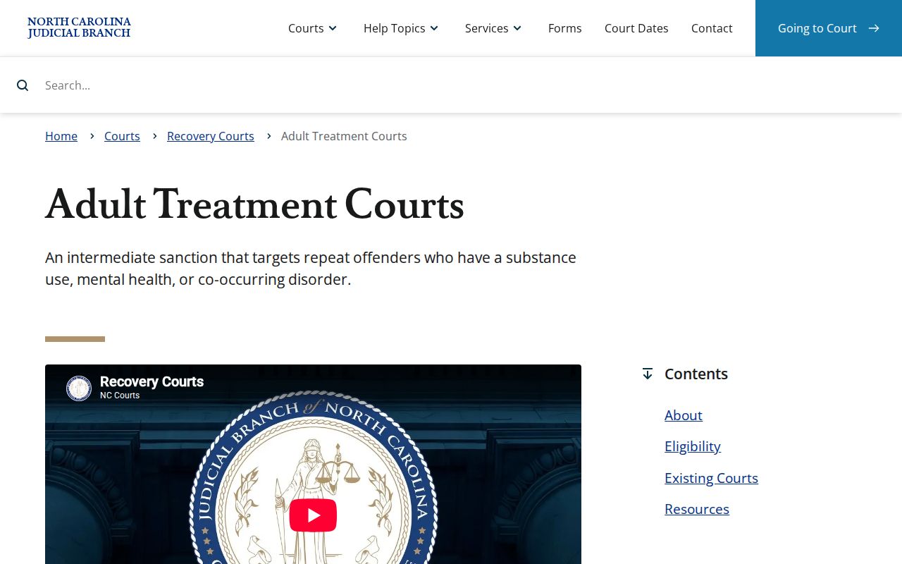 Alamance County court schedule source for District 17 adult treatment court