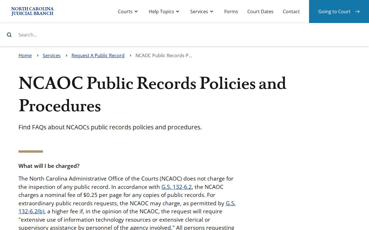Alamance County court records and NCAOC records-policy resources