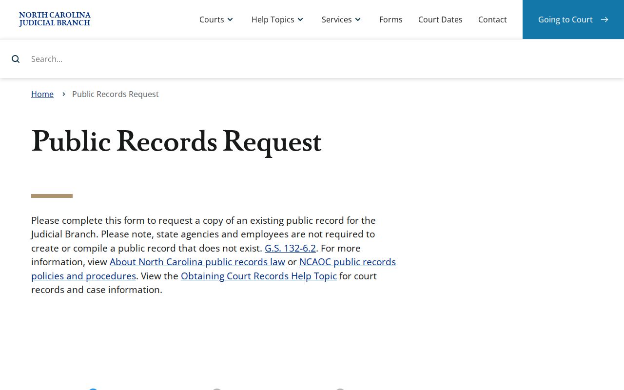 Alamance County court records and NCAOC public-record request information