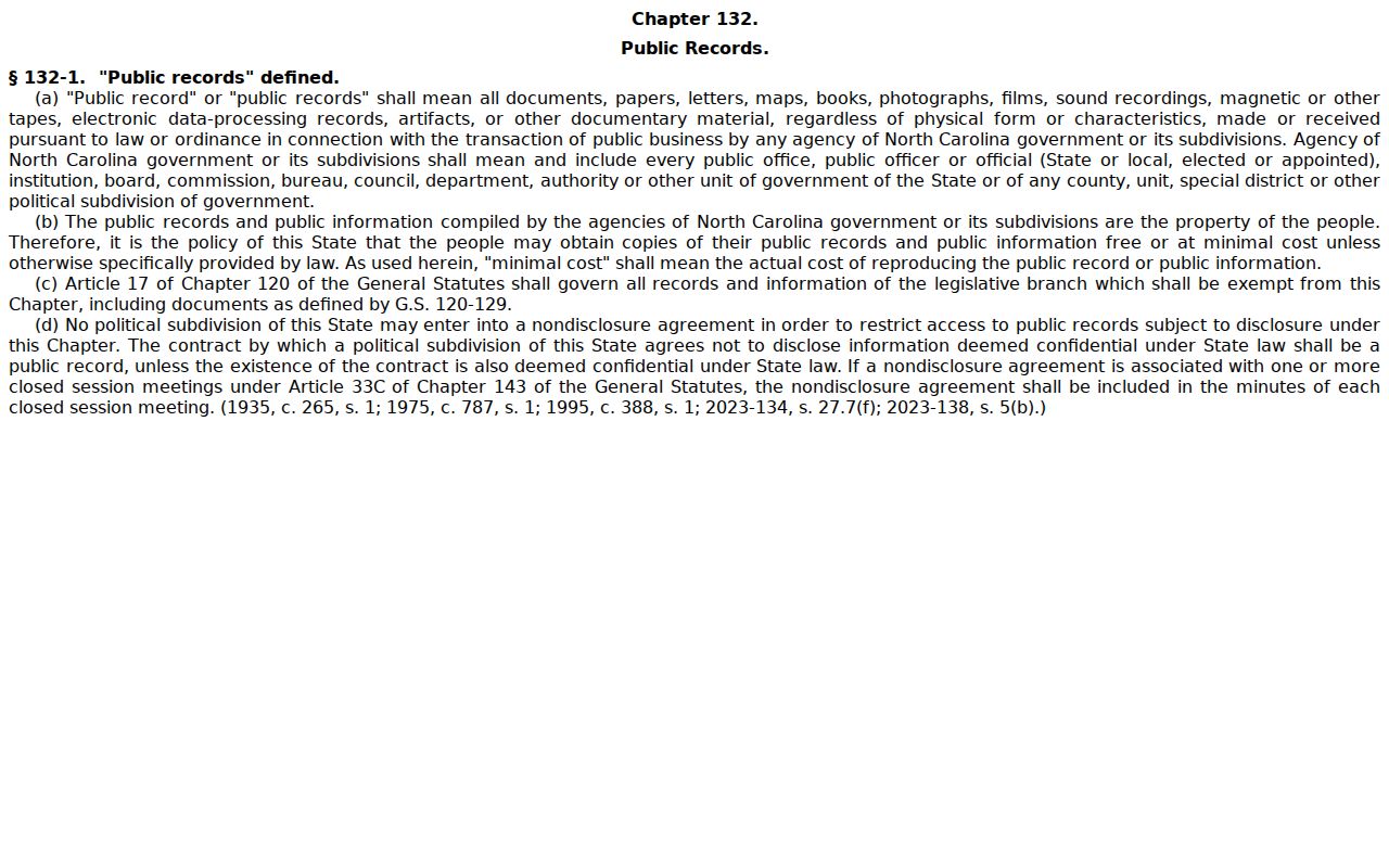 Alamance County court records and North Carolina public-record law