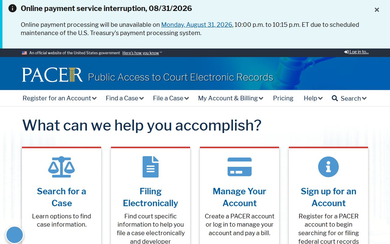 Alamance County court docket research using PACER for federal cases