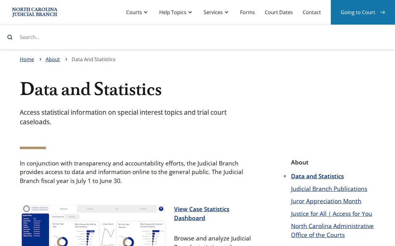 Alamance County court docket statistics and public court data