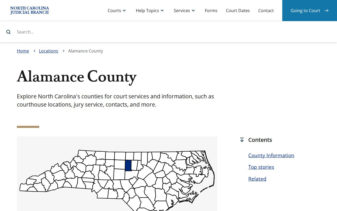 Alamance County court docket services at the official county court hub