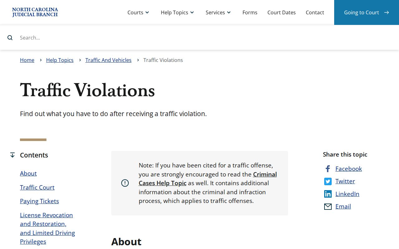 Alamance County traffic court violations source