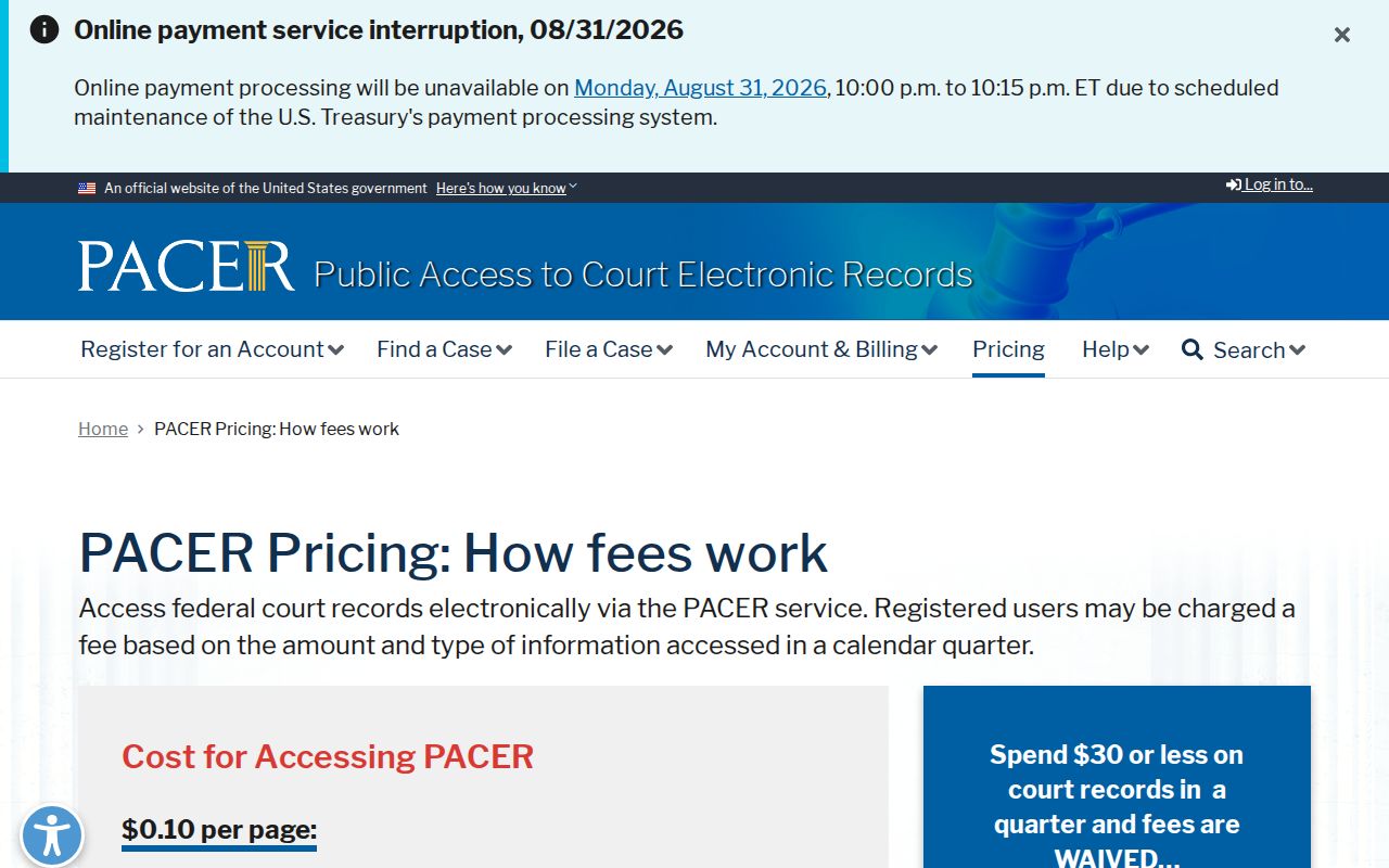 Elon court records source for separate federal PACER record system