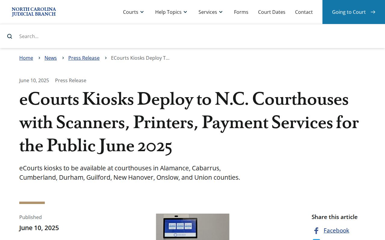 Graham court docket eCourts kiosk source